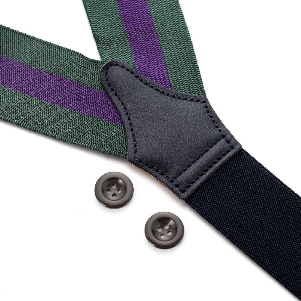 Rubinacci Bretelle rigate viola e verde Consegna Veloce