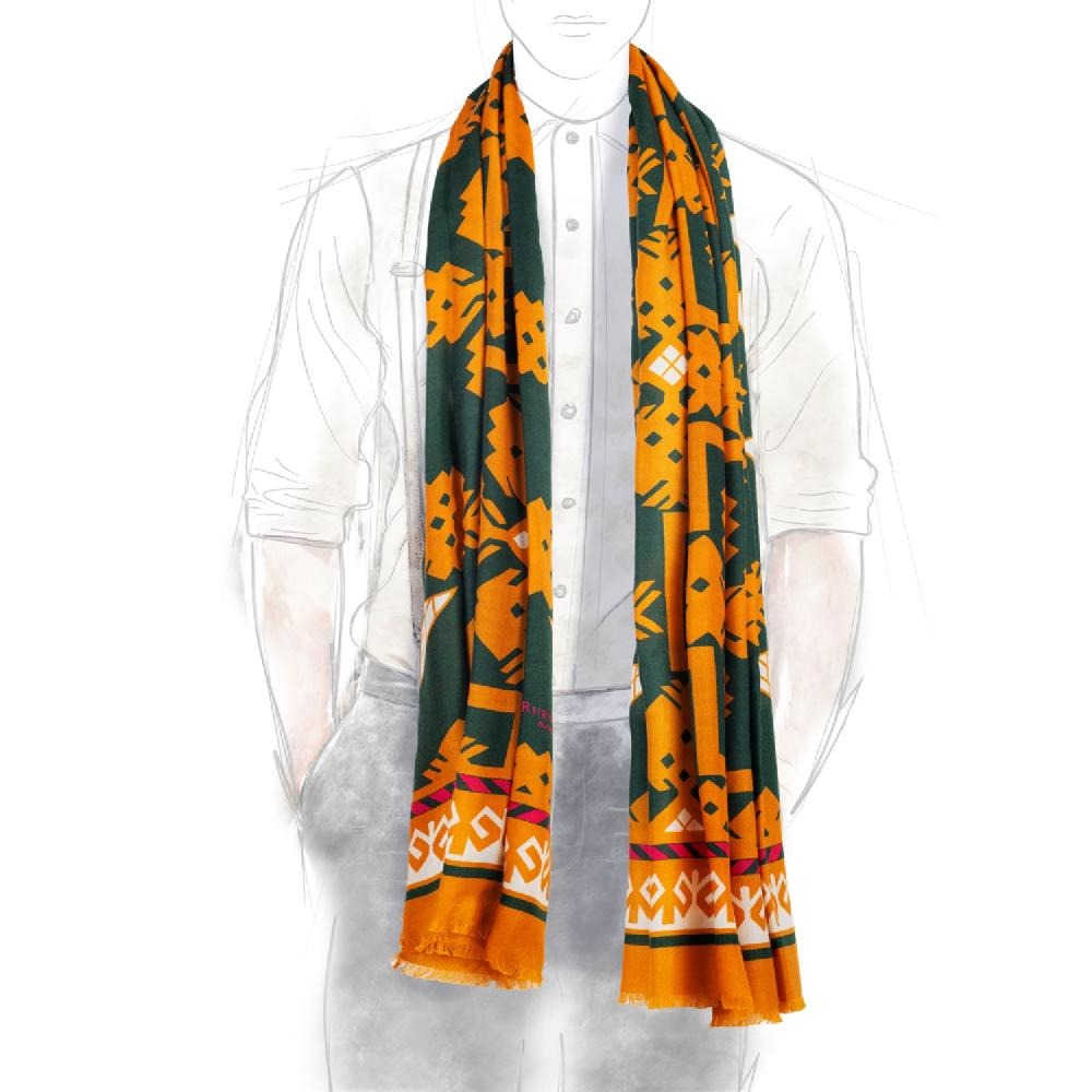 Rubinacci Sciarpa piastrella arancio Shopping Online
