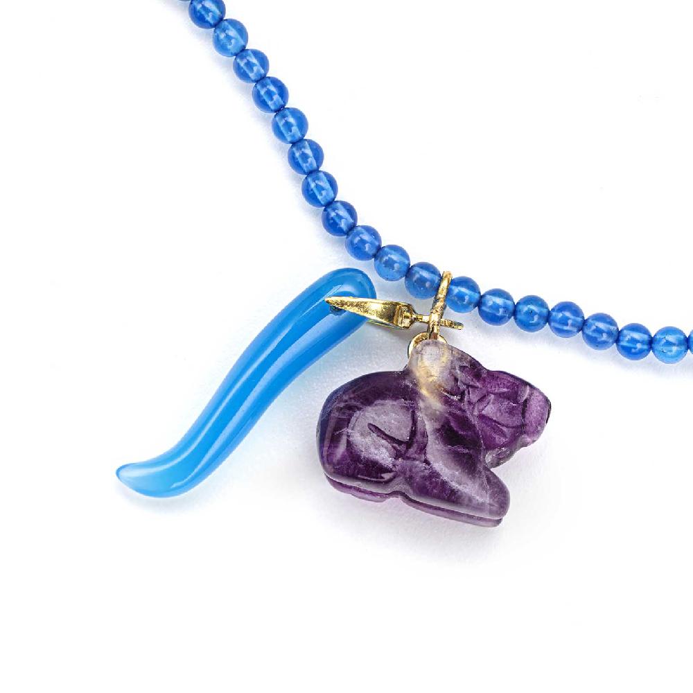 Rubinacci Bottone da bavero ruby in agata azzurro Vendite Flash