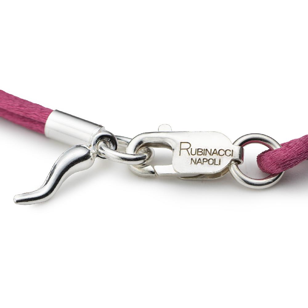 Rubinacci Braccialetto ruby in seta ciclamino Moda