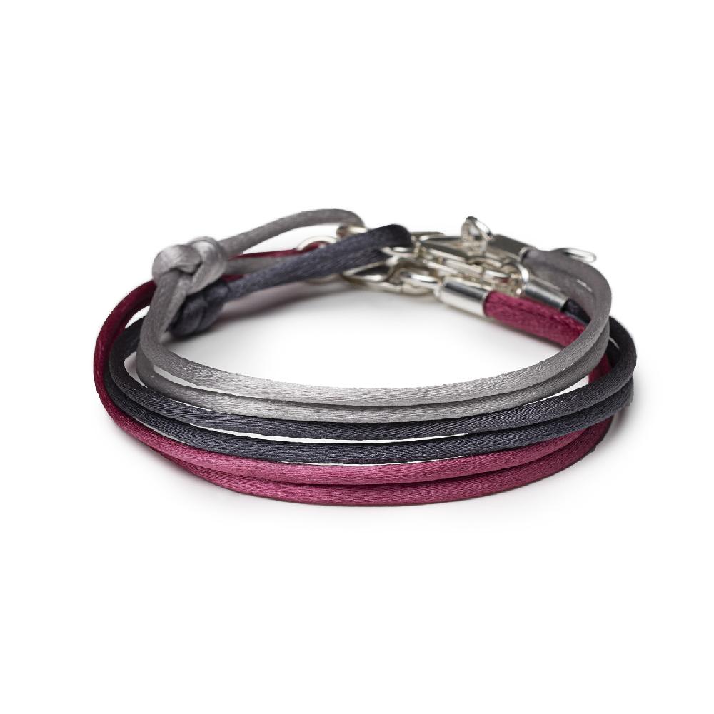 Rubinacci Braccialetto ruby in seta ciclamino Moda