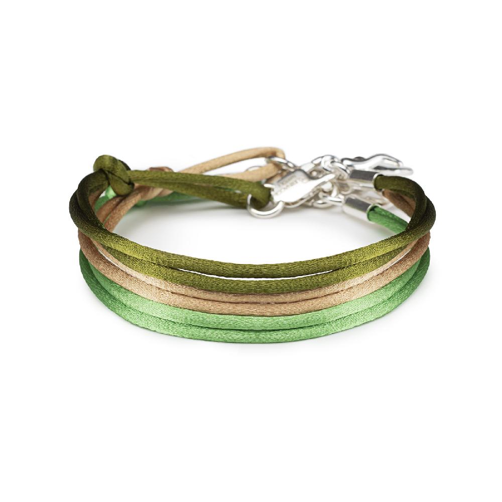 Rubinacci Braccialetto ruby in seta beige Italy