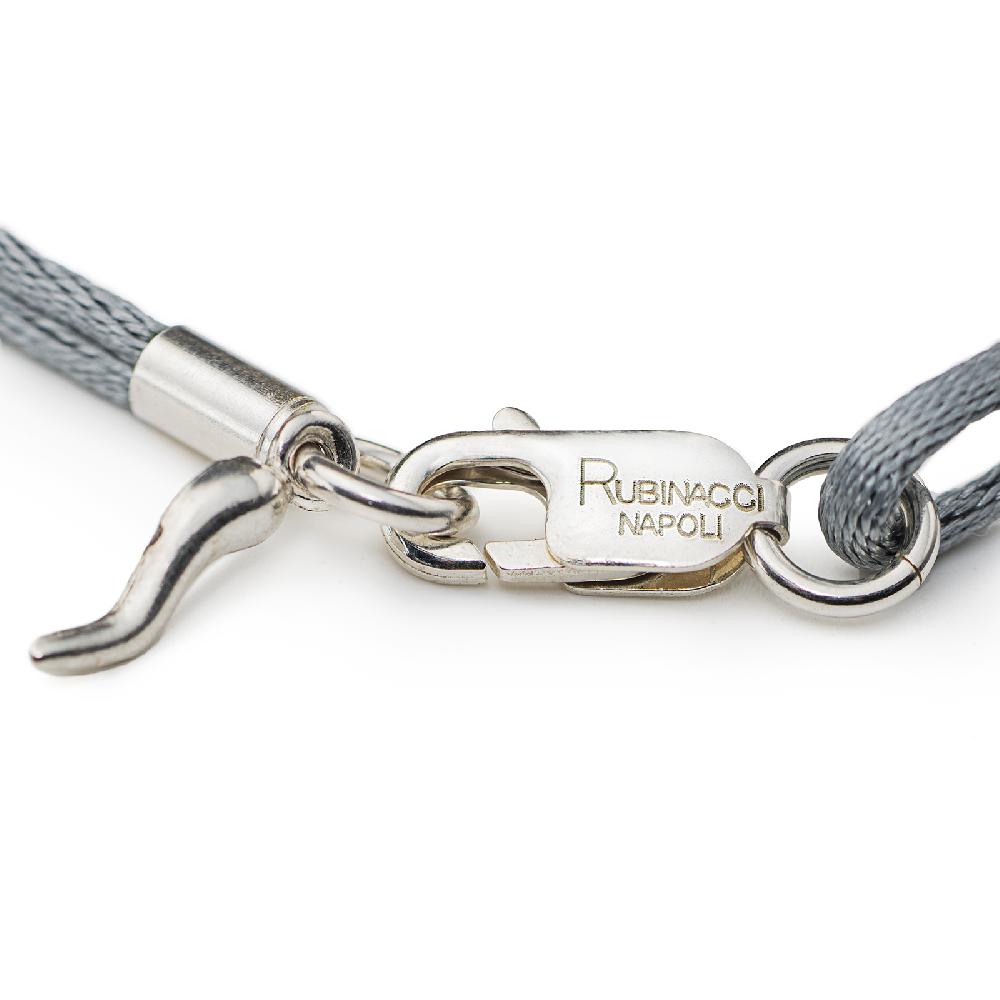 Rubinacci Braccialetto ruby in seta grigio 2025