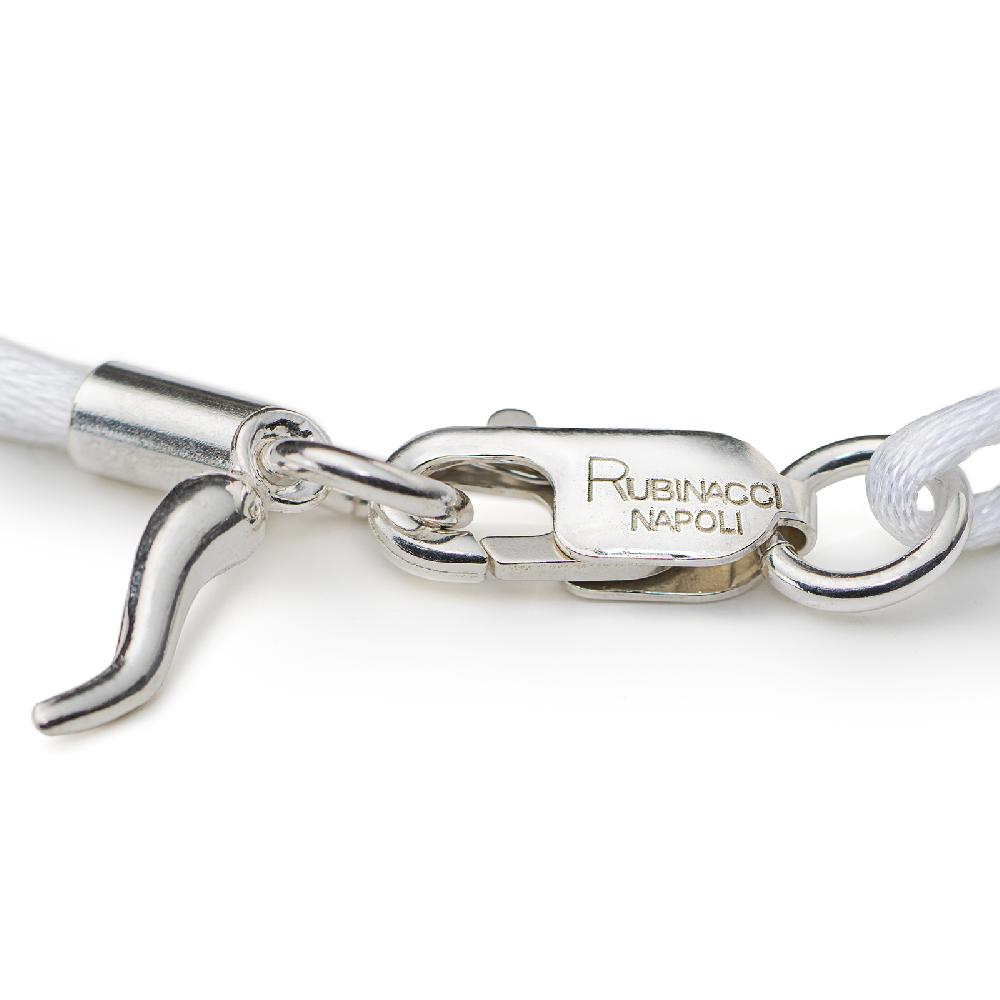 Rubinacci Braccialetto ruby in seta bianco In Linea
