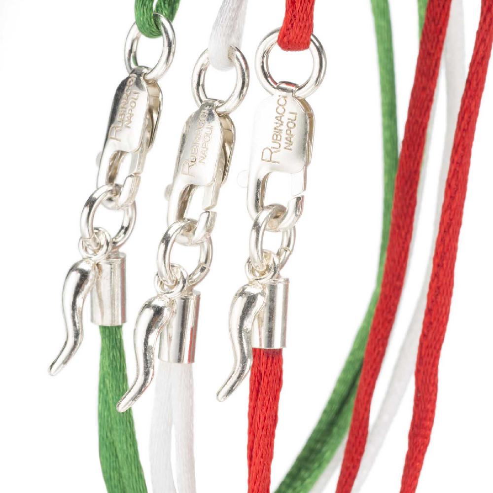 Rubinacci Braccialetto ruby in seta bianco In Linea