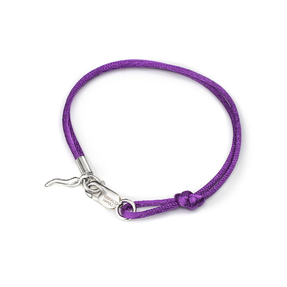 Rubinacci Braccialetto ruby in seta viola