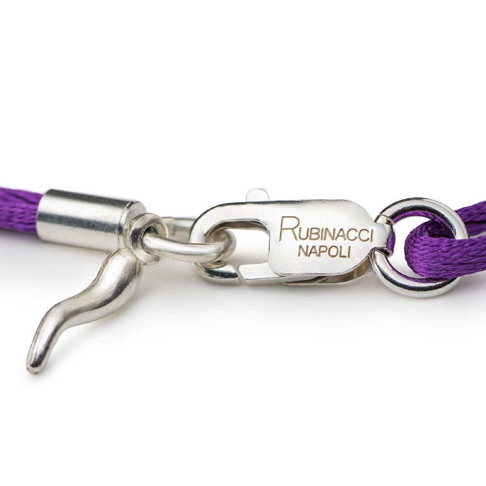 Rubinacci Braccialetto ruby in seta viola Nuovo