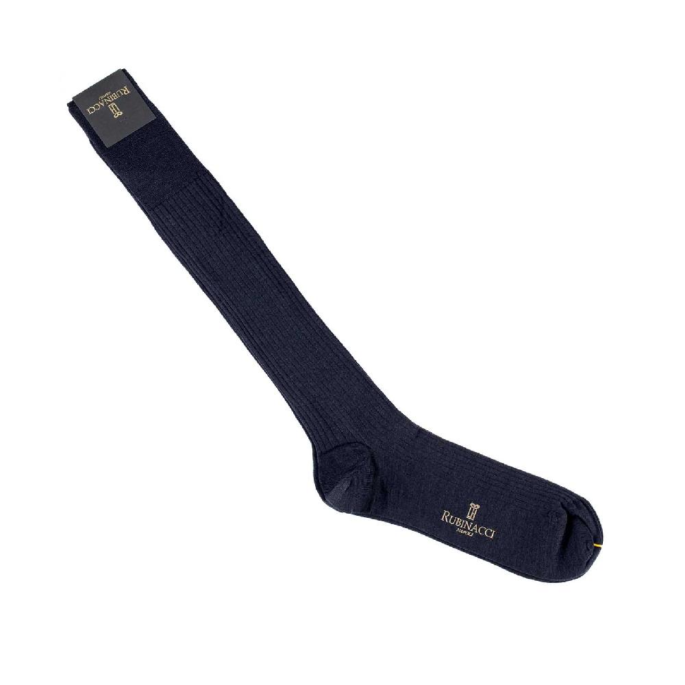 Rubinacci Calze in lana a costina blu
