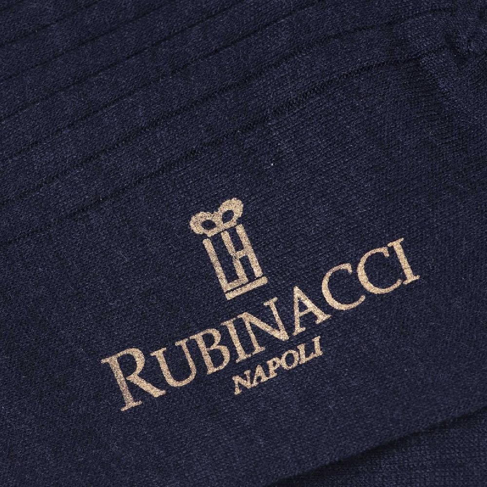 Rubinacci Calze in lana a costina blu Sottocosto