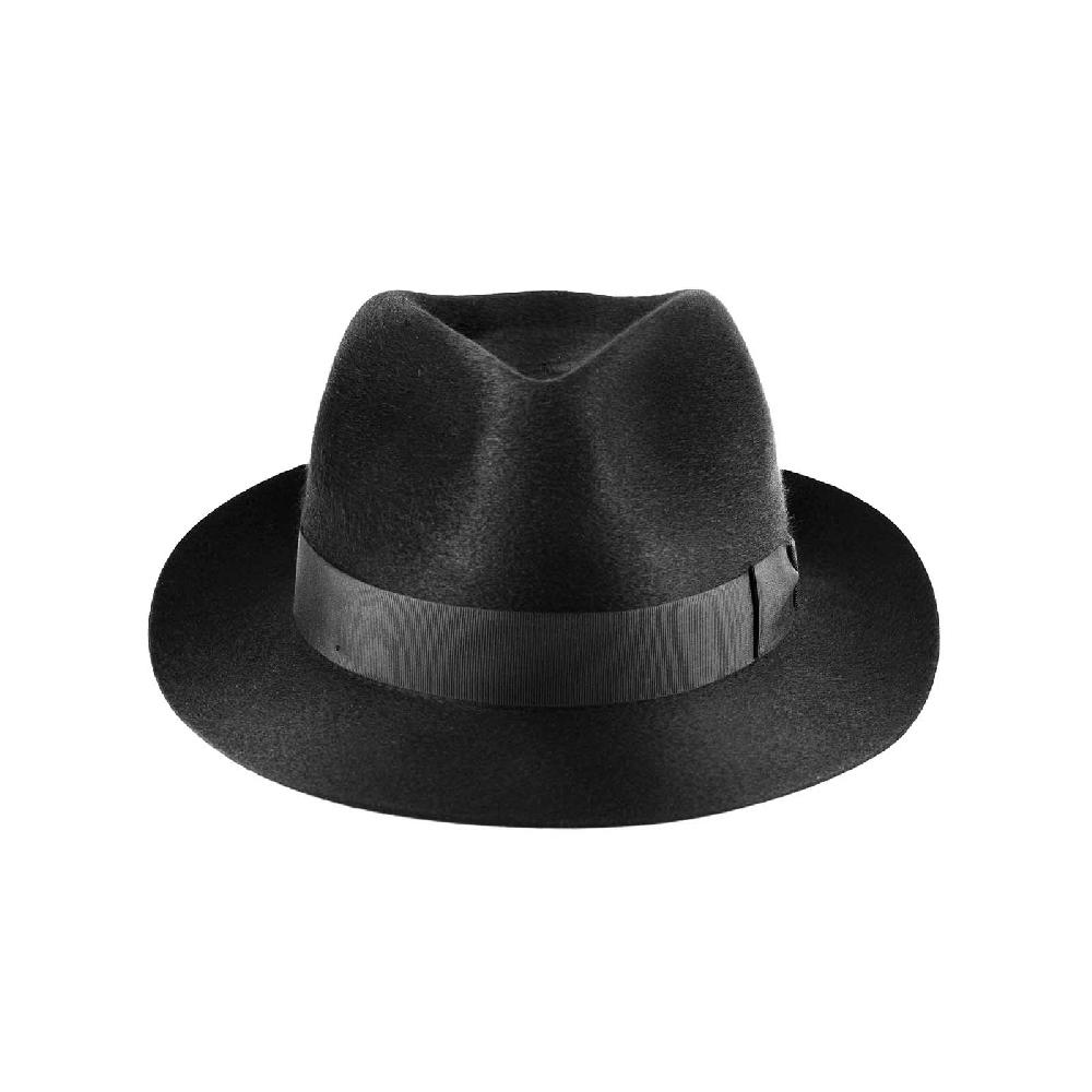 Rubinacci Fedora in cashmere nero Vendita Calda