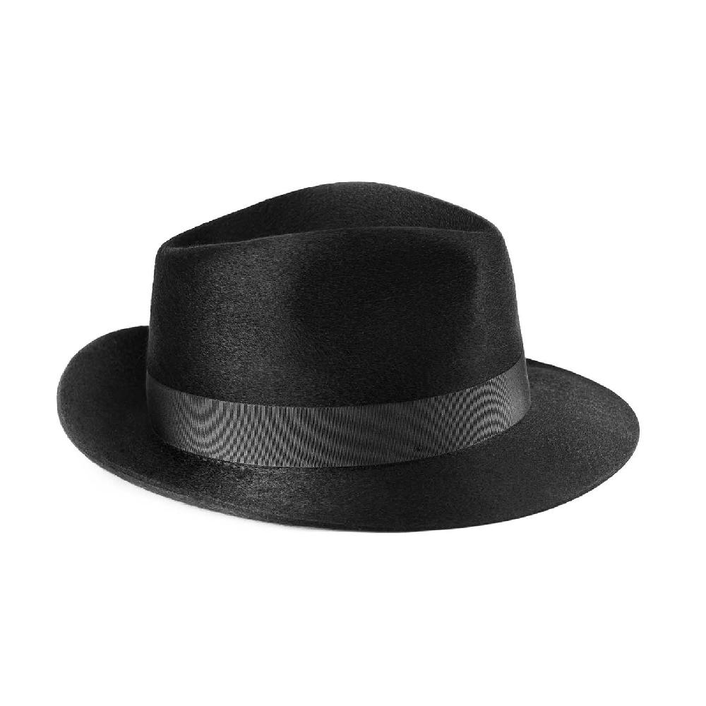 Rubinacci Fedora in cashmere nero Vendita Calda
