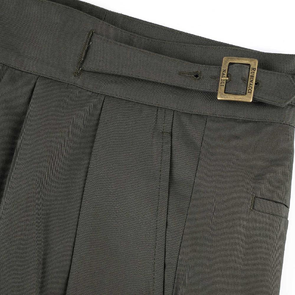 Rubinacci Vintage archive pantalone Manny in cotone verde Pezzi Unici