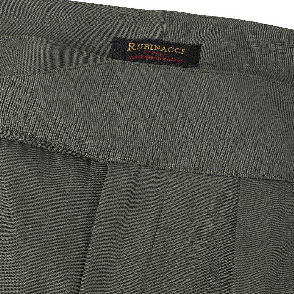 Rubinacci Vintage archive pantalone Manny in cotone verde Pezzi Unici