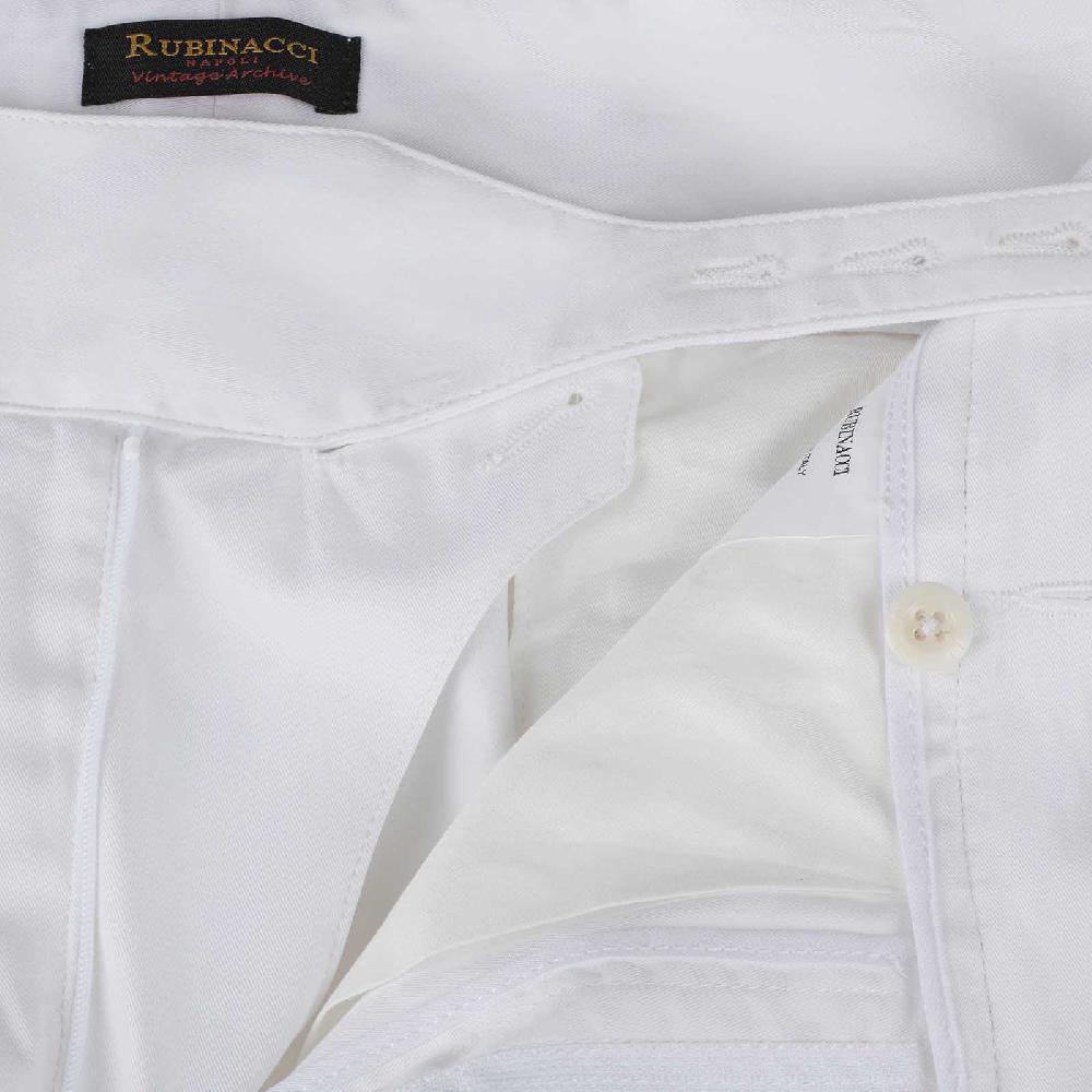Rubinacci Vintage archive pantalone Manny in cotone bianco Qualità Garantita