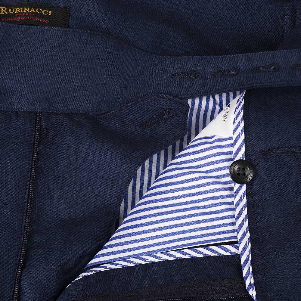 Rubinacci Vintage archive pantalone Manny in cotone blu Negozi Online