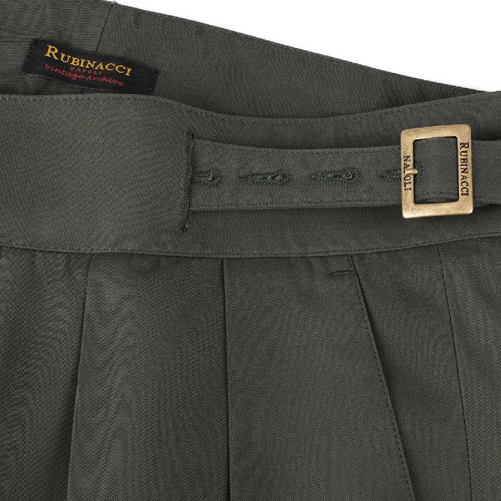 Rubinacci Vintage archive pantalone Manny in cotone verde militare Acquista Ora