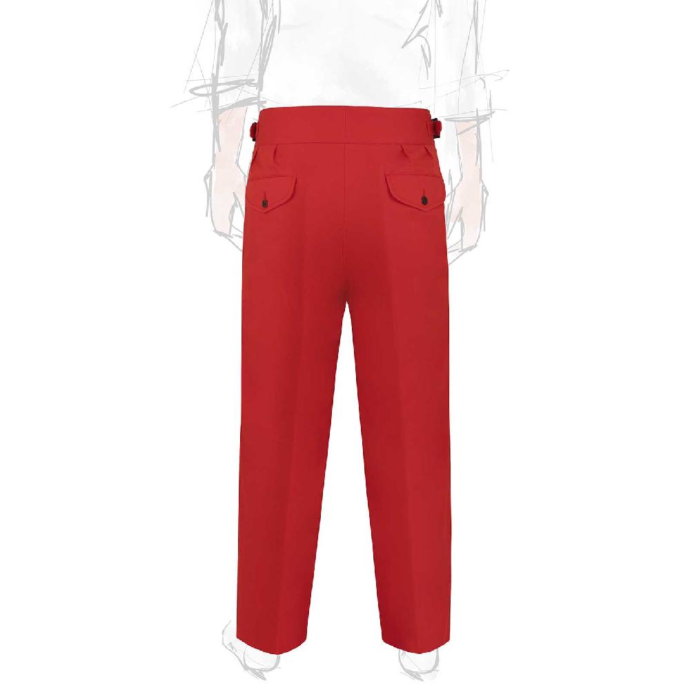 Rubinacci Vintage archive pantalone Manny in cotone rosso Consegna Veloce