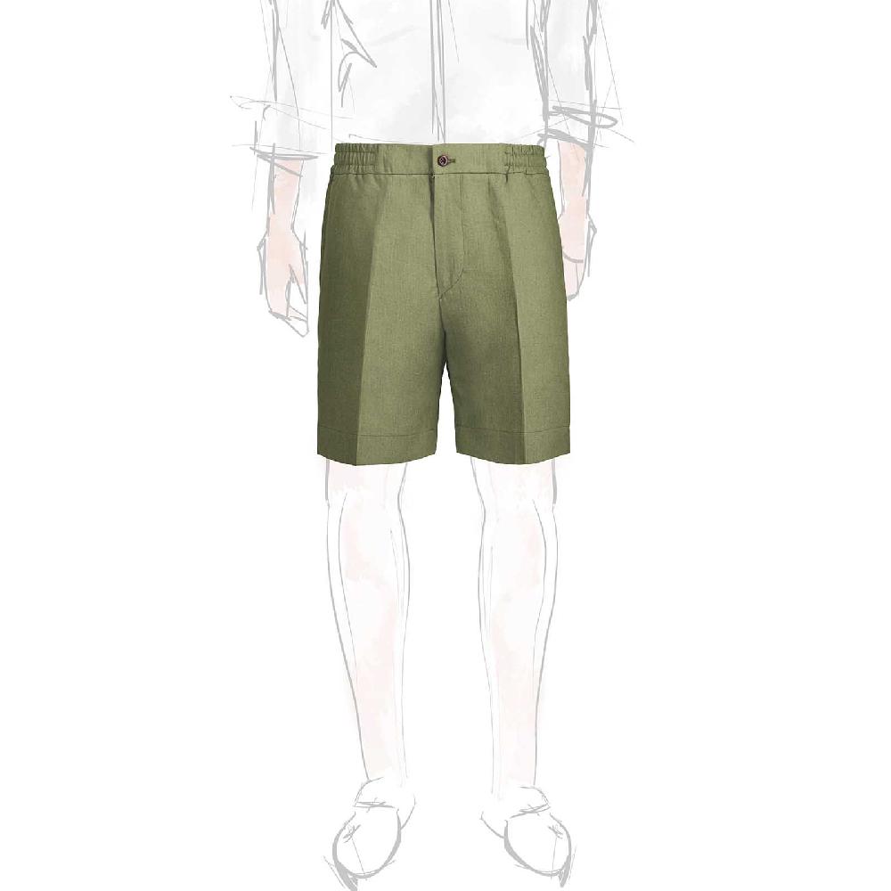 Rubinacci Vintage archive bermuda leisure in lino verde