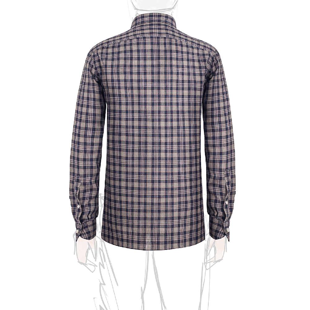 Rubinacci Vintage archive camicia in lino grigio e blu Affare Del Giorno