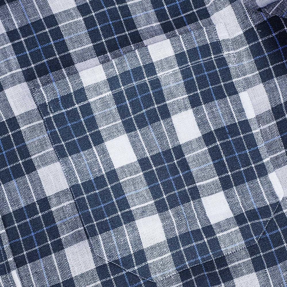 Rubinacci Vintage archive camicia in lino bianco e blu Sottocosto