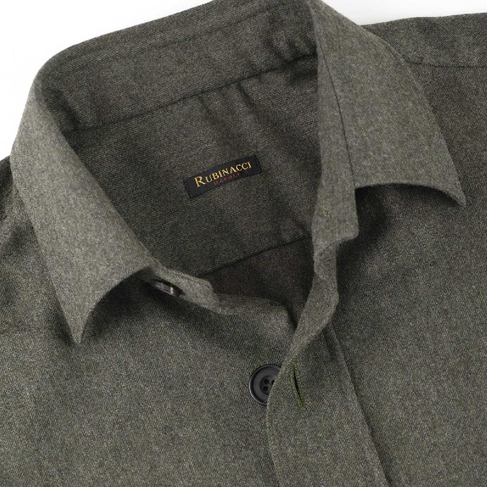 Rubinacci Overshirt in lana verde 2025