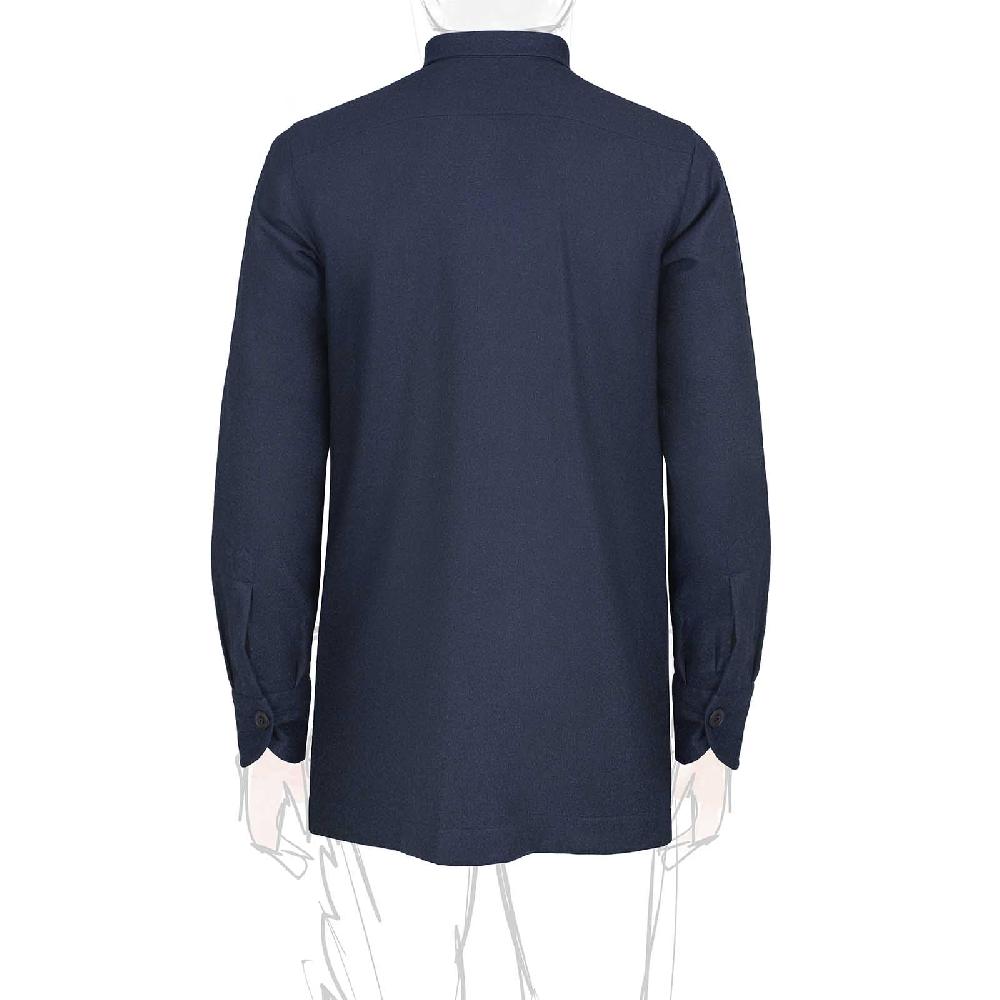 Rubinacci Overshirt in lana blu In Linea