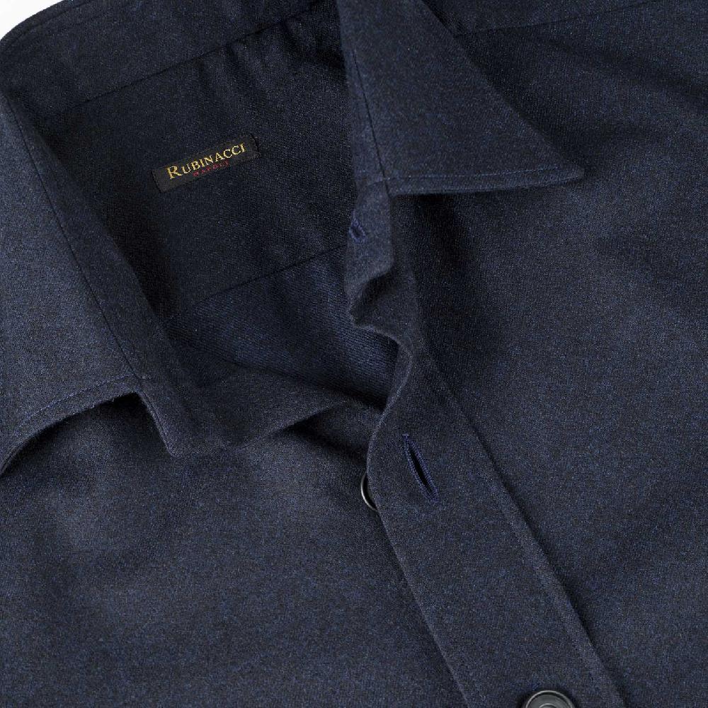 Rubinacci Overshirt in lana blu In Linea
