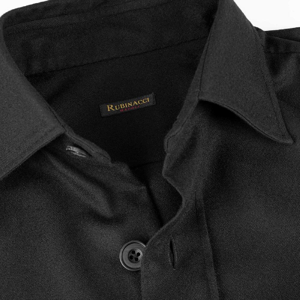 Rubinacci Overshirt in lana nero Qualità