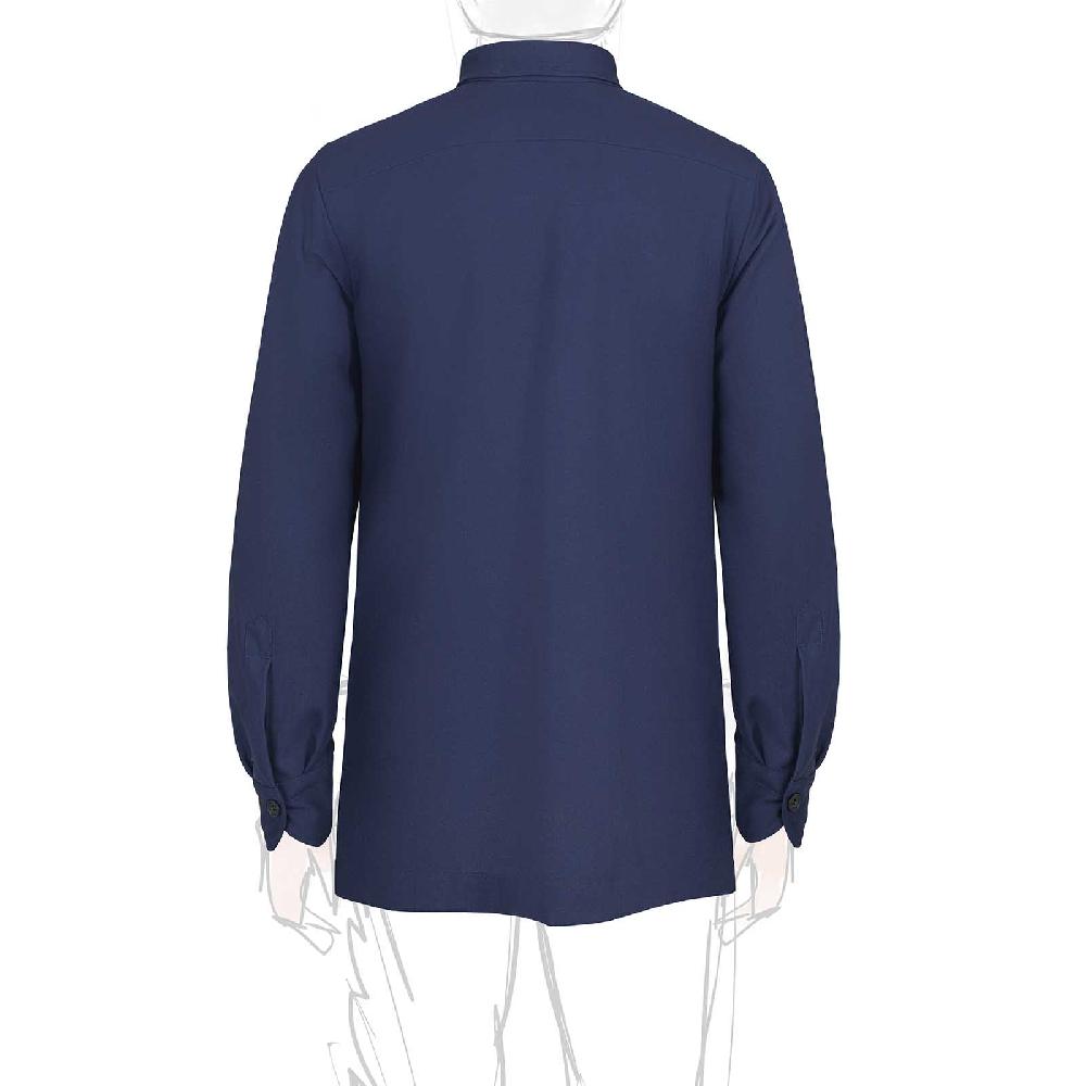 Rubinacci Sahariana in hopsack blu Vendita