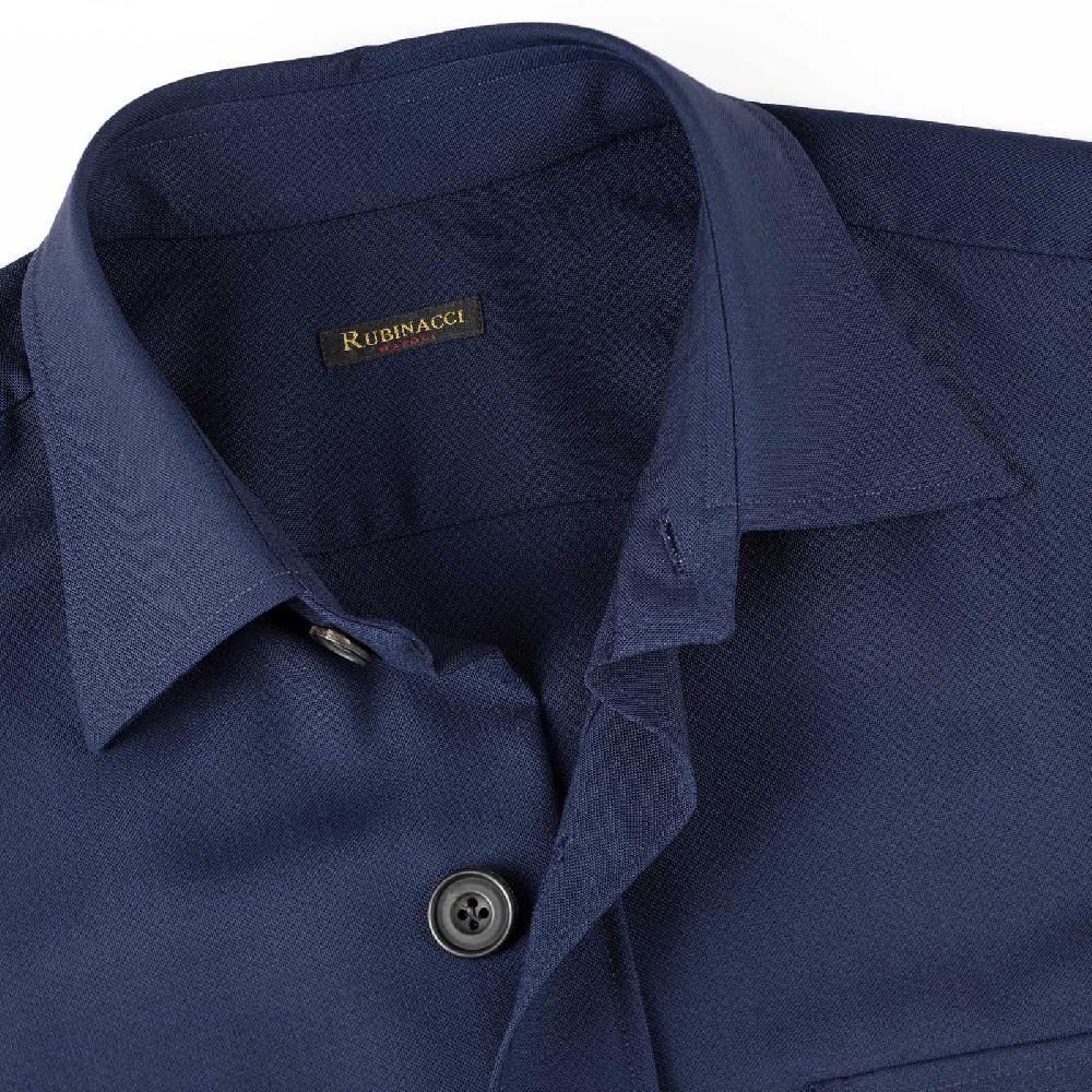 Rubinacci Sahariana in hopsack blu Vendita