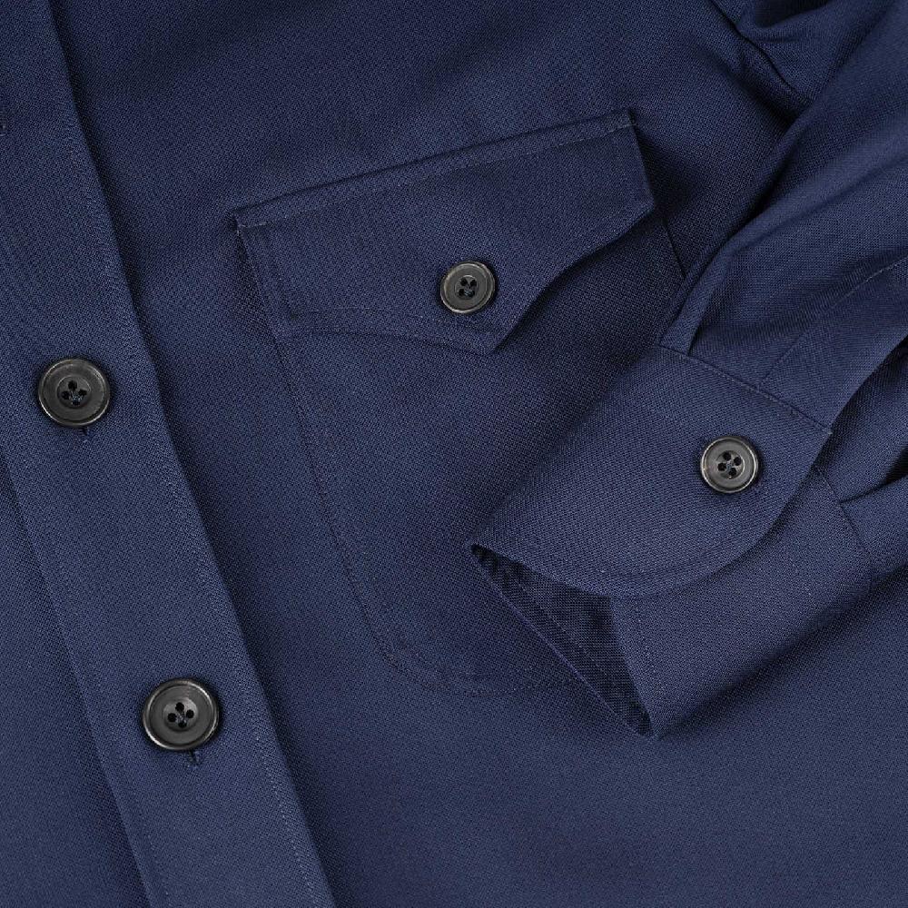 Rubinacci Sahariana in hopsack blu Vendita