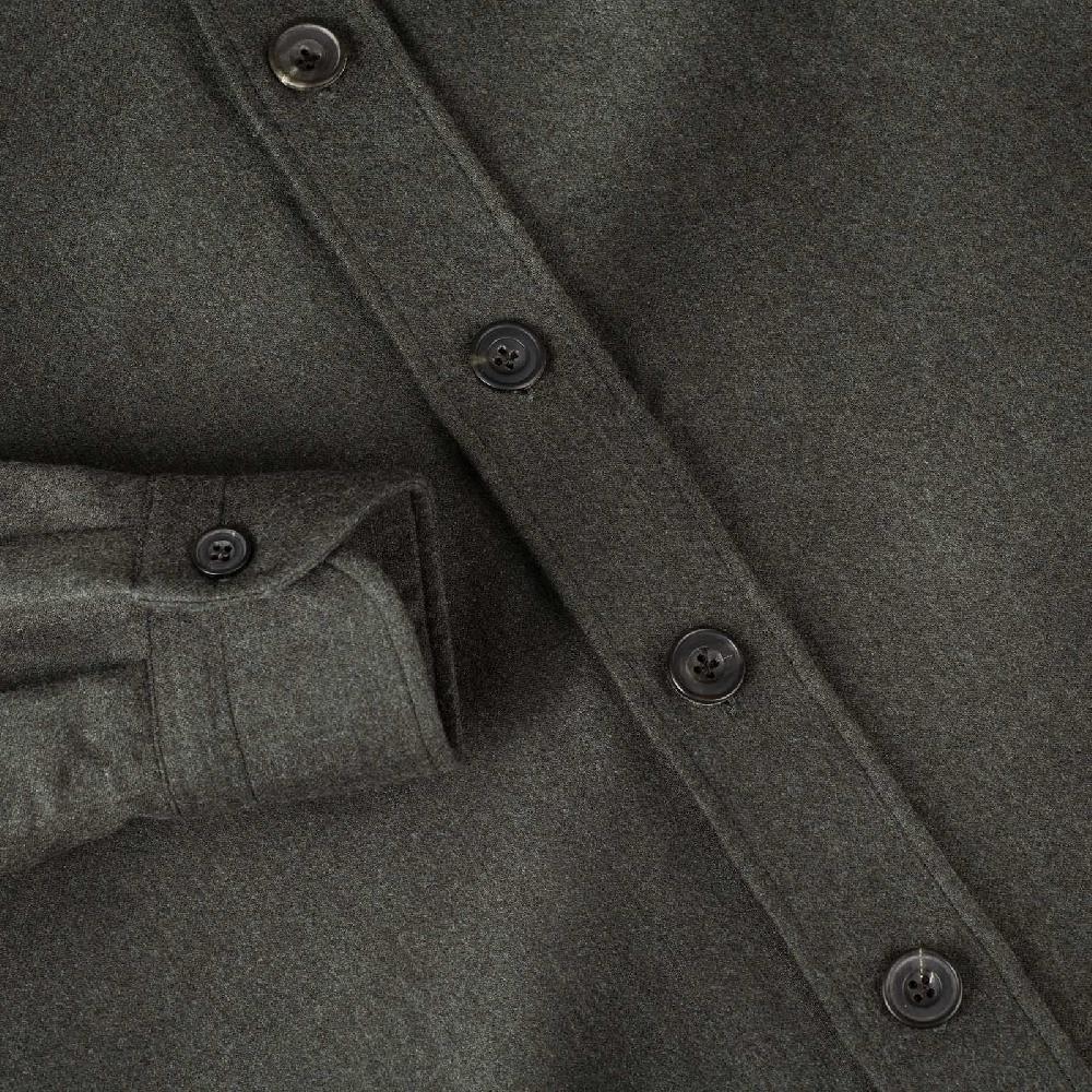 Rubinacci Overshirt in lana e seta verde Promozione