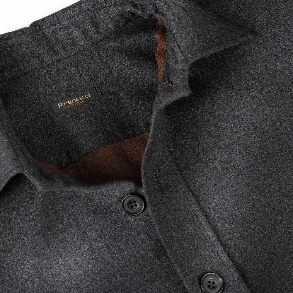 Rubinacci Overshirt in lana e seta grigia Spedizione Gratuita