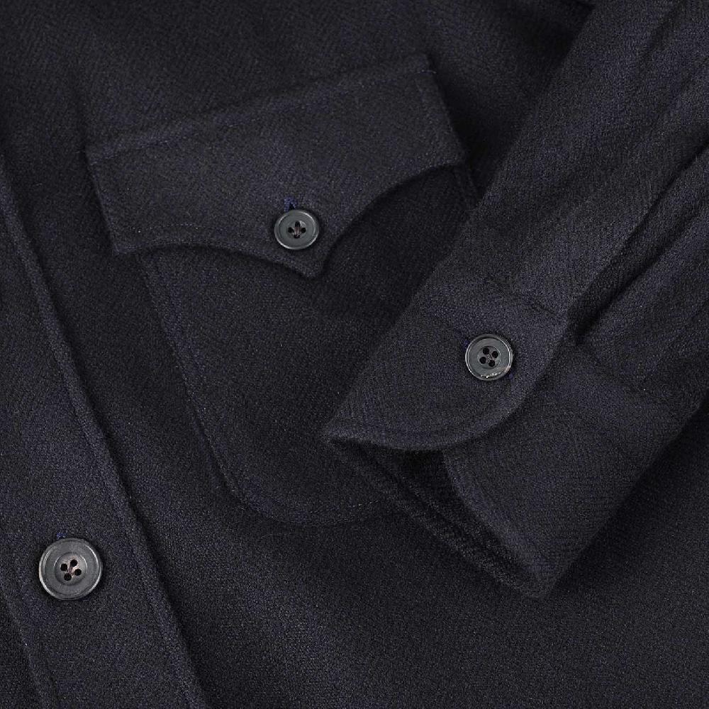 Rubinacci Sahariana in cashmere spigato blu Consegna Veloce
