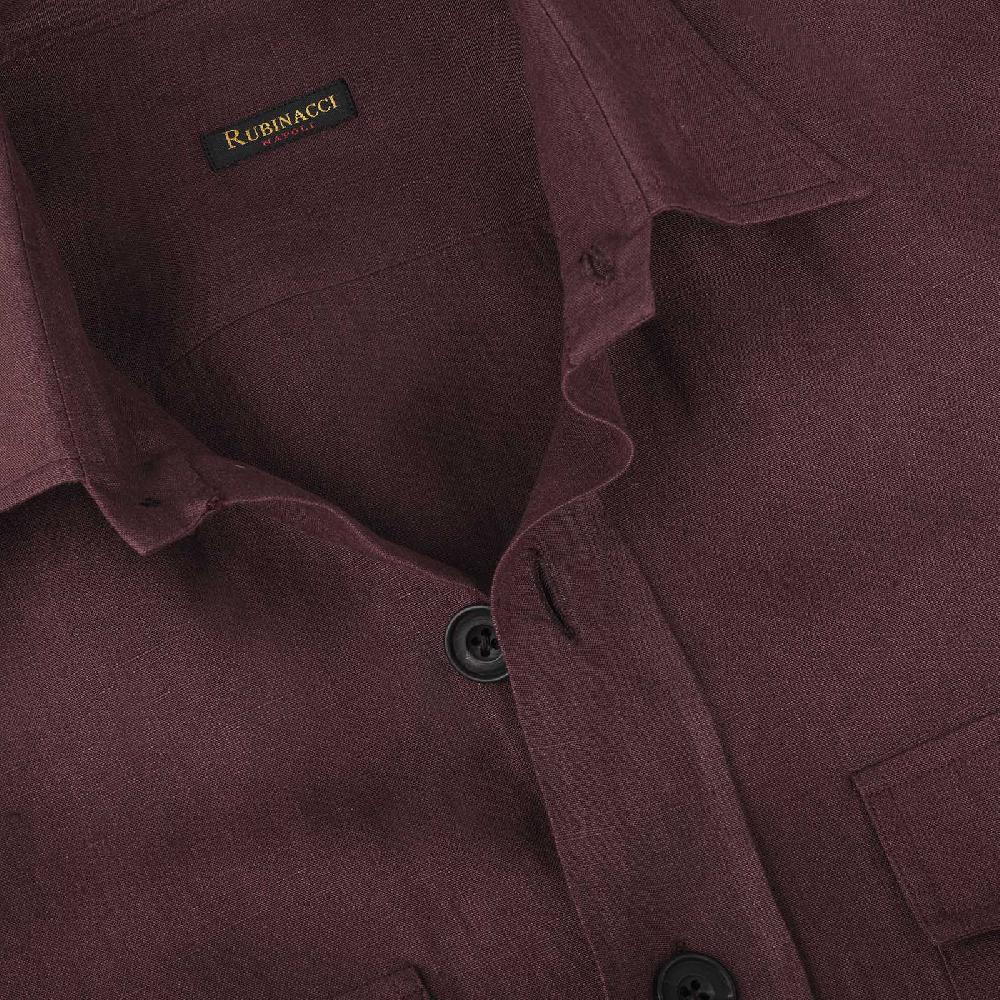 Rubinacci Sahariana in lino bordeaux Sottocosto
