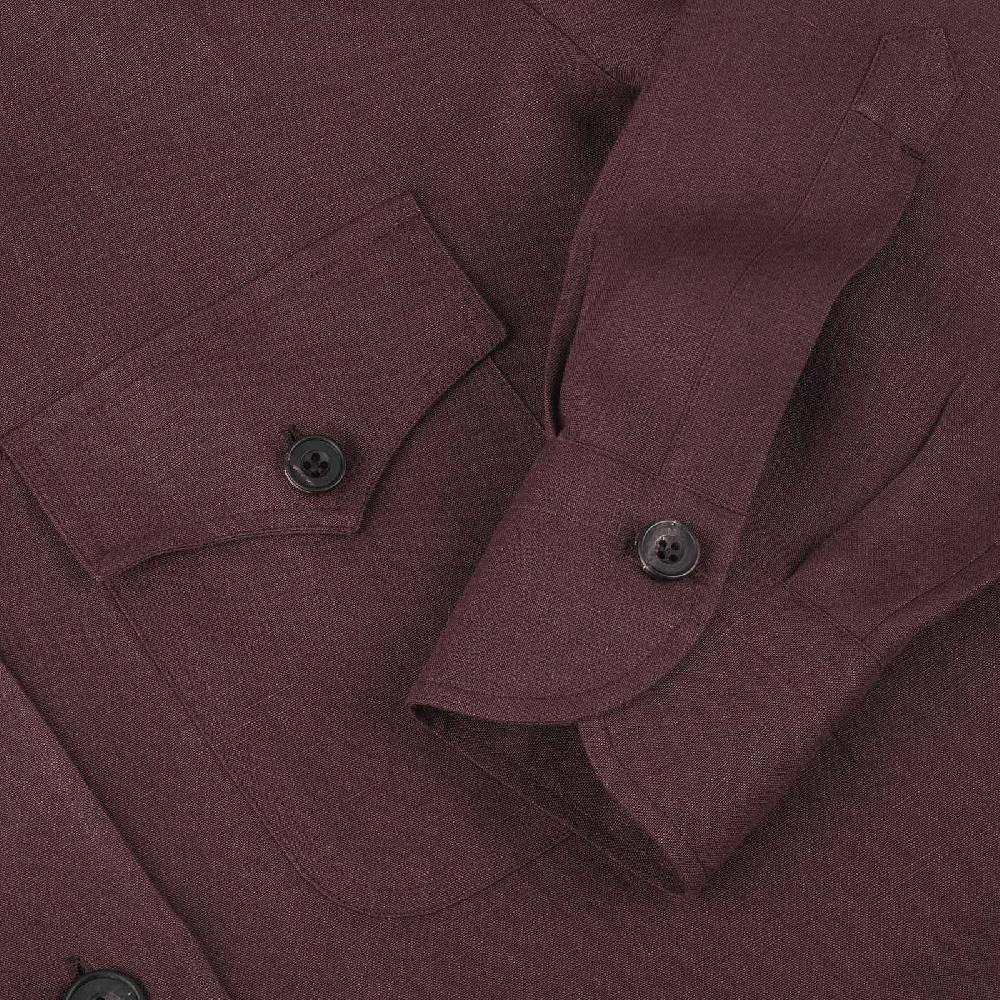 Rubinacci Sahariana in lino bordeaux Sottocosto