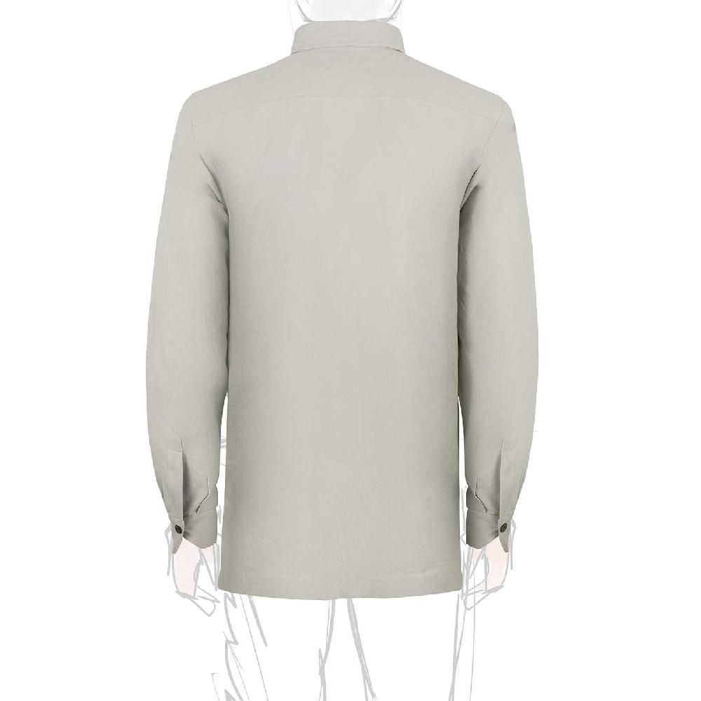 Rubinacci Sahariana in lino grigio Presa