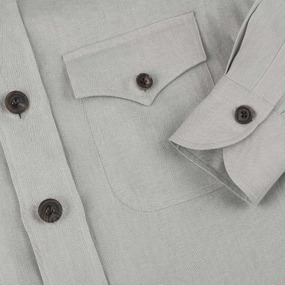 Rubinacci Sahariana in lino grigio Presa