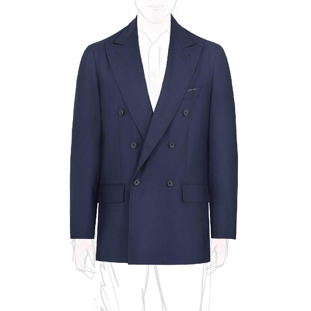 Rubinacci Giacca in hopsack blu