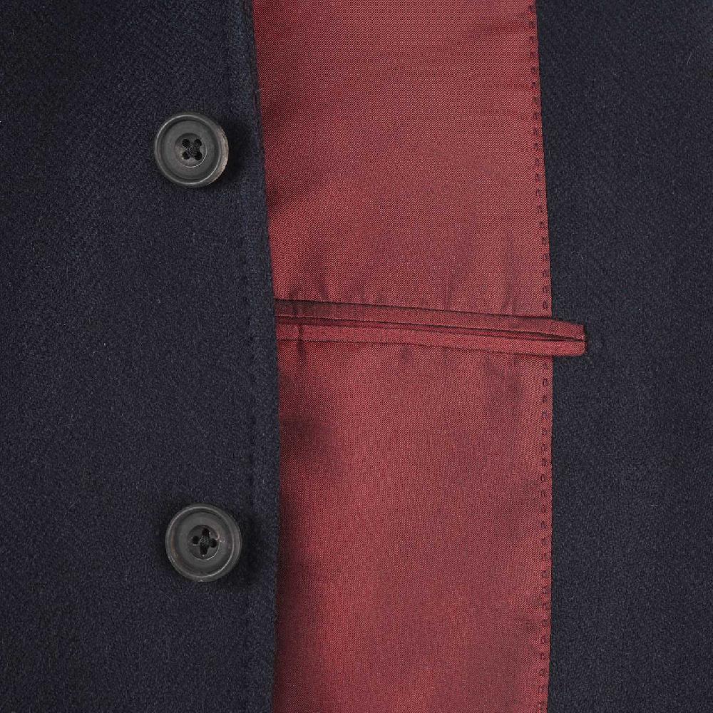 Rubinacci Giacca in cashmere spigato blu In Saldo
