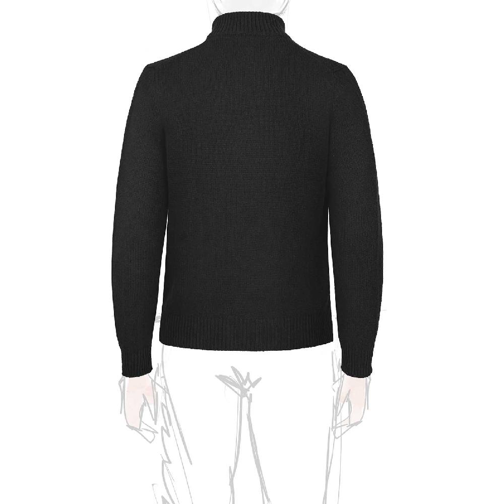 Rubinacci Pull zip in cashmere nero Pezzi Unici