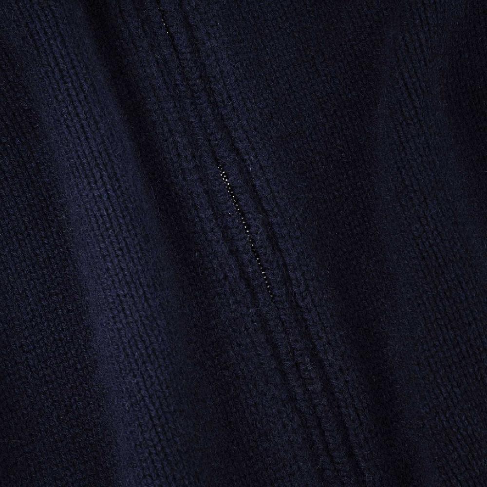 Rubinacci Pull zip in cashmere blu Soddisfazione Garantita