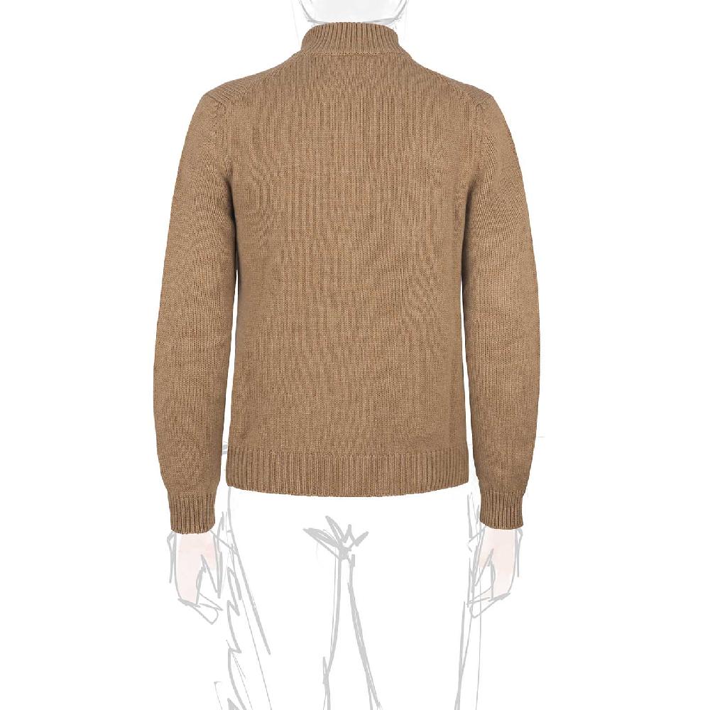 Rubinacci Pull zip in cashmere rhum Qualità Garantita