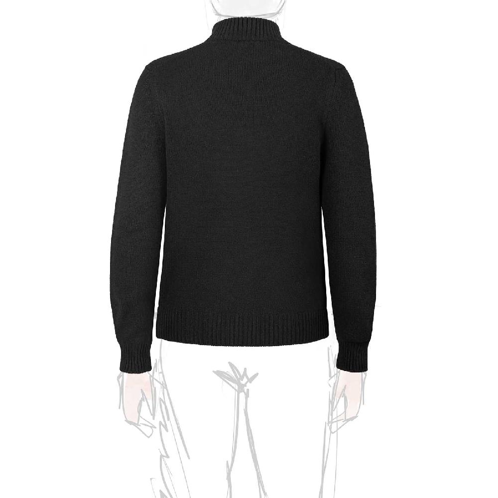 Rubinacci Pull mezza zip in cashmere nero Acquista Ora