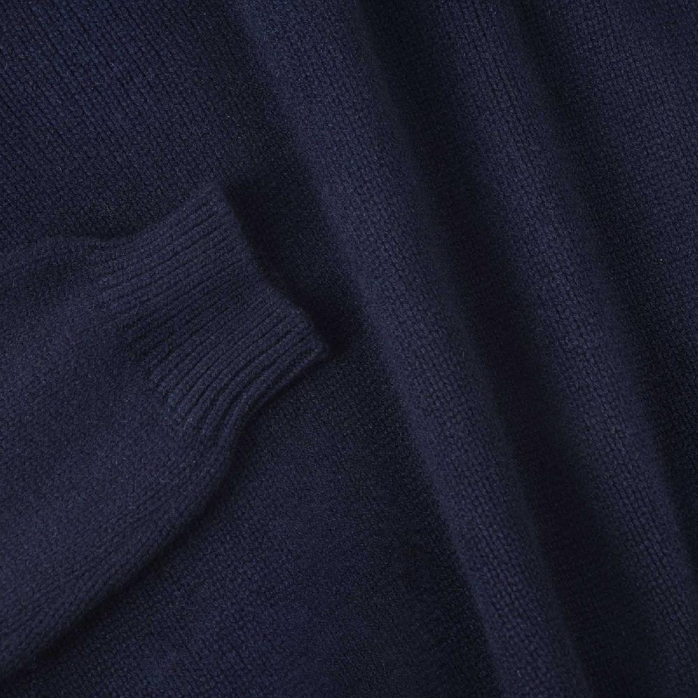 Rubinacci Pull mezza zip in cashmere blu Consegna Veloce