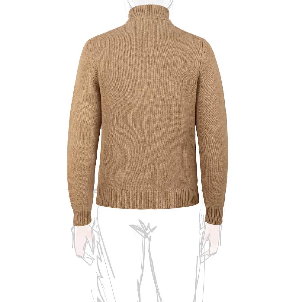 Rubinacci Pull mezza zip in cashmere rhum Promozione Limitata