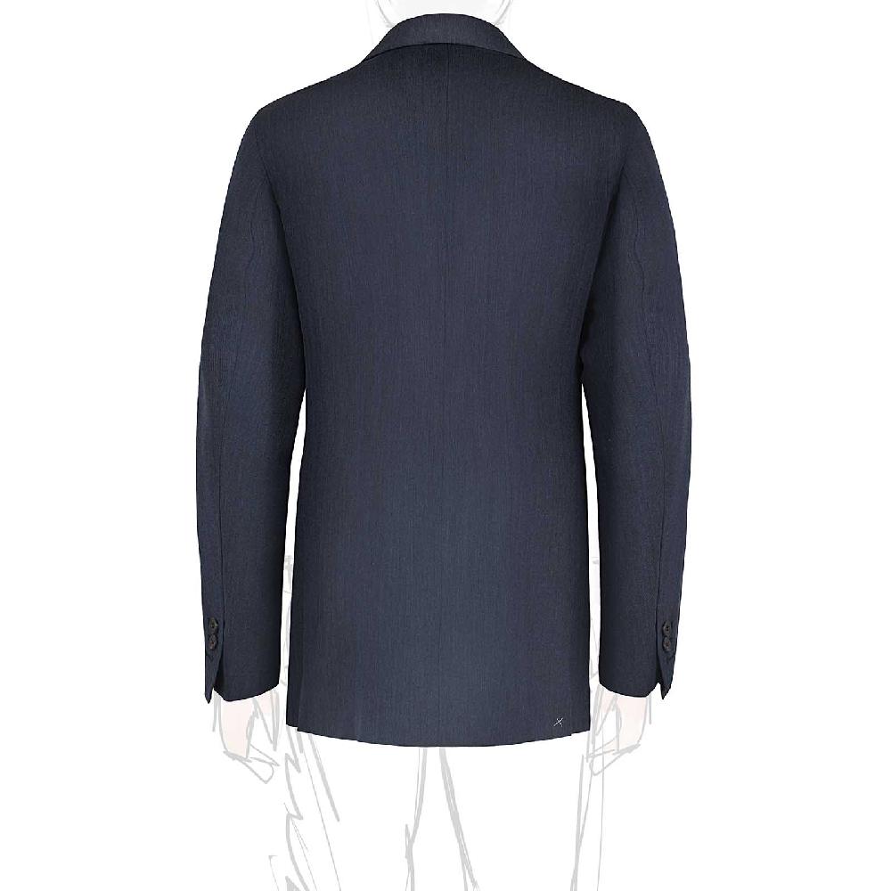 Rubinacci Giacca in lana e mohair blu Sottocosto