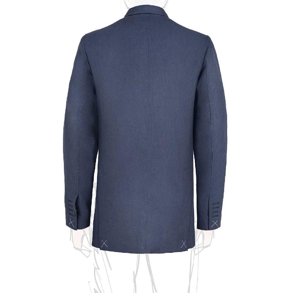 Rubinacci Giacca in lino blu Presa
