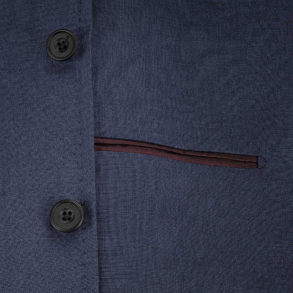 Rubinacci Giacca in lino blu Presa
