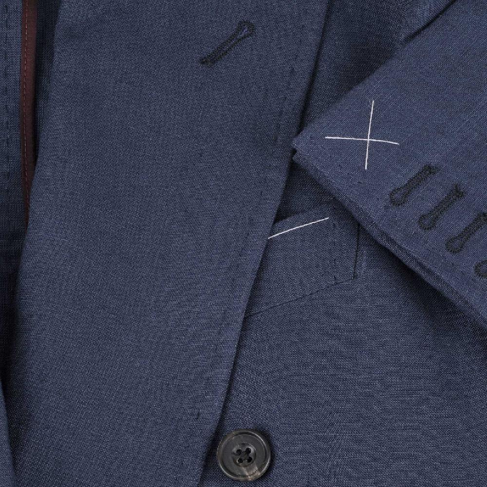 Rubinacci Giacca in lino blu Sconto